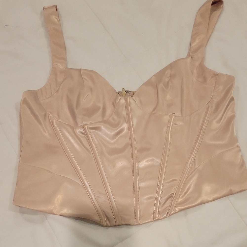 Forever 21 Nude Satin Corset Top